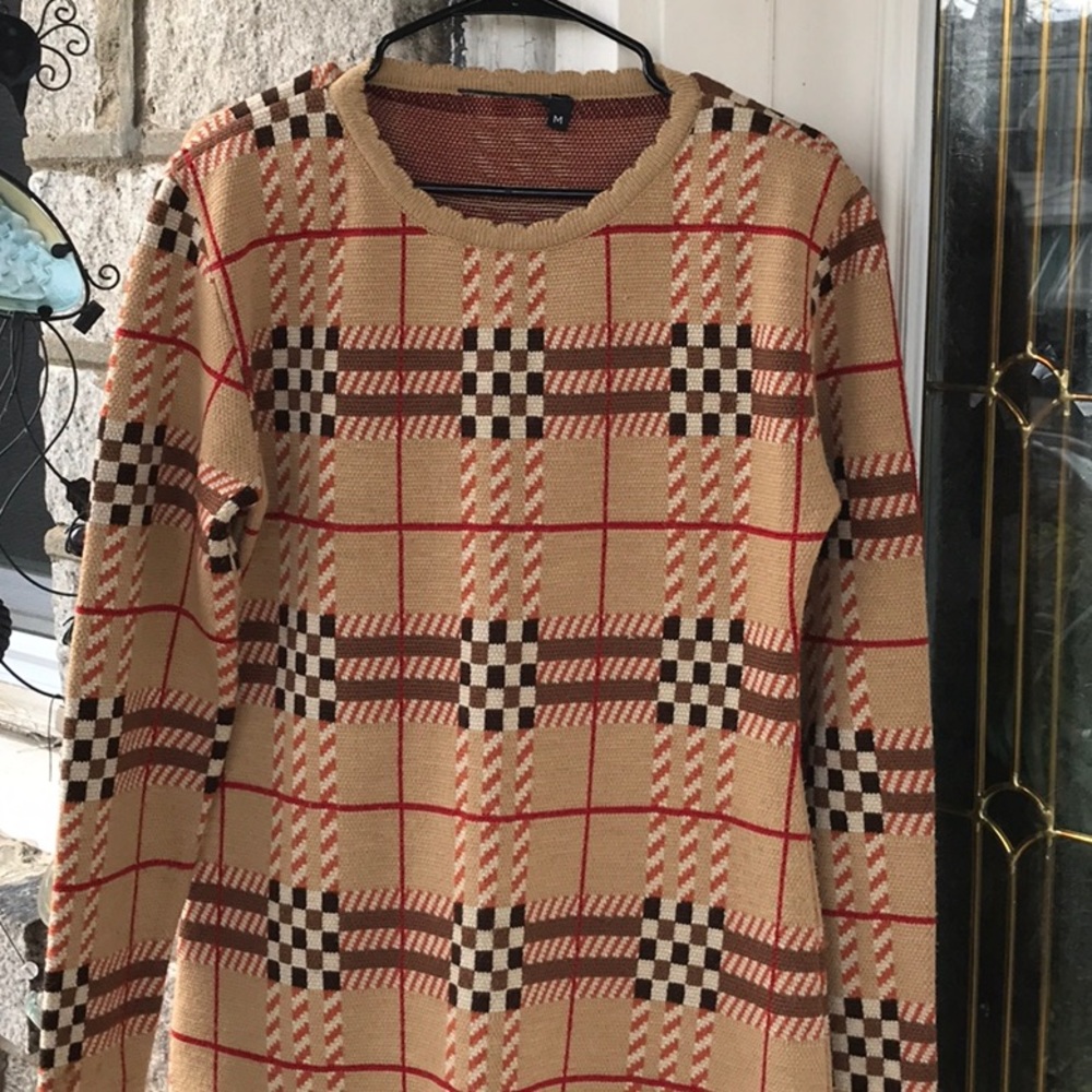 Designer inspired print knit dress